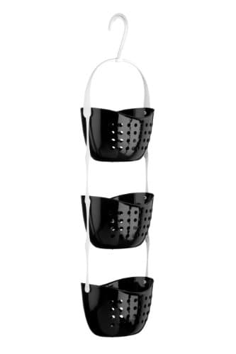 Image of Premier Housewares 1601485 3-Tier Shower Caddy - Black Height 83 cm x width 23 cm x depth 17 cm