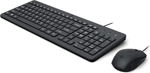 Image of HP 150 Wired Mouse and Keyboard Combo | 1600 DPI | Ergonomically Designed and Quiet Performance | F12 Functions | LED Indicators | USB-A Connection