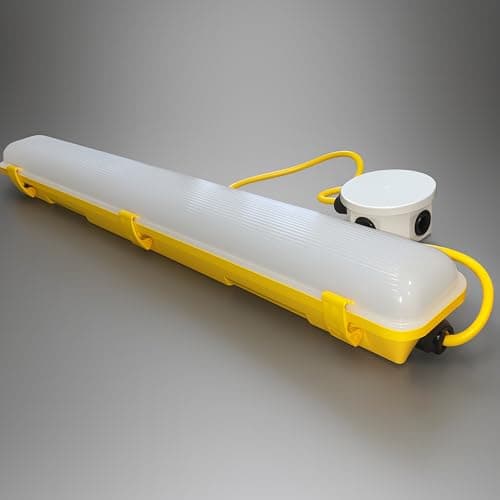 Image of LEDBRITE 2ft 20W 110V LED Site Lighting Batten – 6000K Daylight, IP65 Anti-Corrosive Work Light with Optional 1m Prewired Cable & Junction Box (Prewired with 1m Cable & Junction Box)
