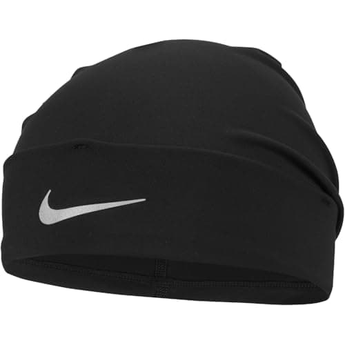 Image of Nike Unisex Peak Dri-Fit Cu Beanie, Black/Silver, One Size