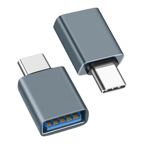 Image of 2 Pack Aluminum Type C Male To USB 3.2 Female Adaptor, 10Gbps USB C To USB Adapter, USB-C Adapter, USBC To AAdapter, CTo USBAdaptor, TypeC To USB, TypeC To USB Adaptor, USBC To USB Adapter (2PCS Gray）