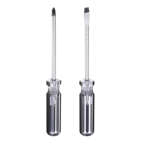 Image of sourcing map 2pcs Magnetic Phillips Slotted Screwdriver 6x100mm Rod PH2 Cross Head 6.5mm Flat Head Screw Driver with Non-Slip Handle for Appliances Repair Improvement, Black