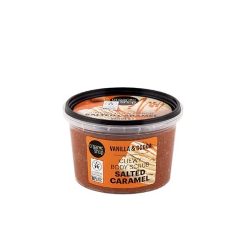 Image of Organic Shop 250ml Body Scrub Salted Caramel Chewy Vanilla & Cocoa