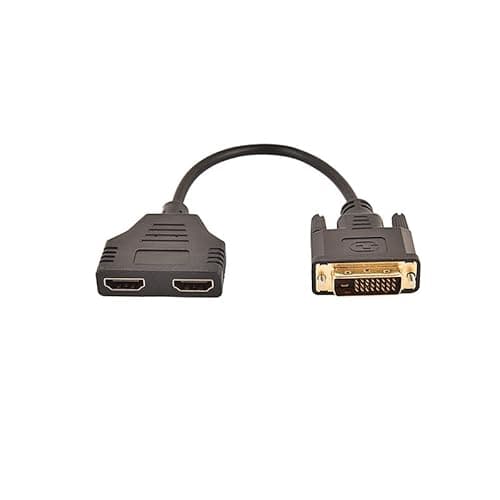Image of DUOBAGMA DVI to HDMI Adapter, DVI-D (24+1) Male to 2X HDMI Female 19-Pin Splitter Adapter HDMI Cable, High Speed Adapter Cable for HDTV, Full HD 1080P, TV, Projector, PC