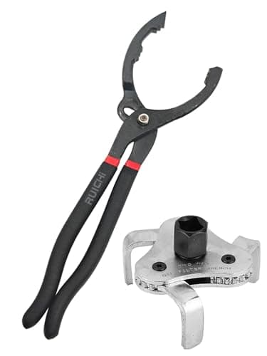 Image of Hahhhha 12" Adjustable Oil Filter Pliers,with Oil Filter Wrench Removal Tool,Oil Filter Change Tool,Durable Oil Filter Wrench,Oil Filter Tool for Fuel Line,Gasoline Pipe,Urea Pipe,Oil Pipe