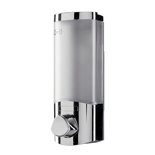 Image of Croydex Wall Mounted Soap Dispenser - Eliminates Bathroom Clutter, Easy to Refill and Has a Pre-Measured Pump for Your Shower Gel, Shampoo and Conditioner, Mount On Corner or Flat Wall (Chrome, 350ml)