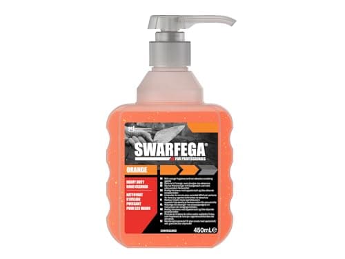 Image of Swarfega Orange Hand Wash, Solvent-Free Heavy Duty Hand Cleaner with Natural Scrub and Moisturisers, Gentle on Skin 450ml Pump