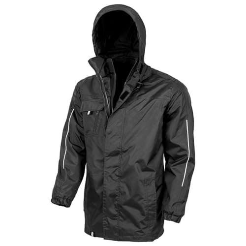 Image of Result Men's Core 3 in 1 Transit Jacket Blouson Plain Turtleneck Long Sleeve Jacket, Black (Black), Medium (Manufacturer Size:M)
