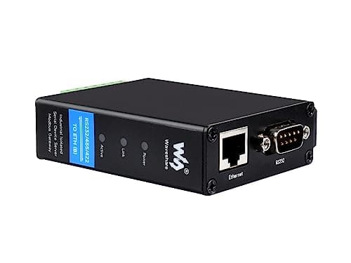 Image of Waveshare Rail-Mount Serial Server, RS232/485/422 to RJ45 Ethernet Module, TCP/IP to serial