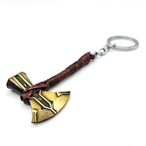 Image of LizMatech Stormbreaker Keyring Thors Axe Not Hammer Mjolnir Keyring New Version for 2020… (Gold Axe Head)