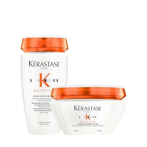 Image of Kérastase Nutritive, Routine for Very Dry Thick Hair Lacking Nutrition, with Niacinamide, Contains High Nutrition Rich Shampoo & Nourishing Mask, Duo Set