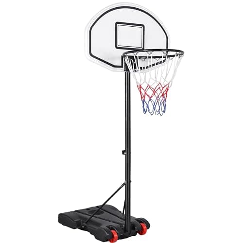 Image of Yaheetech Free Standing Portable Basketball Hoop Stand Height Adjustable 1.59-2.14M on Wheels Black