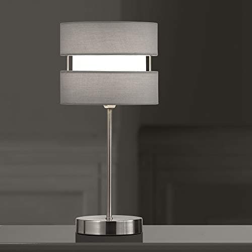 Image of K LIVING Chrome Table Lamp with Layer Fabric Shade Grey