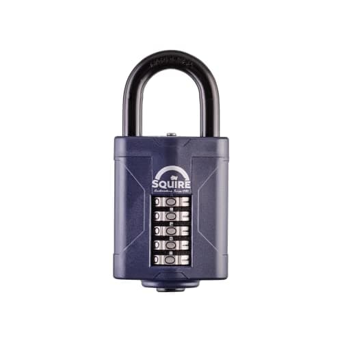 Image of Squire Heavy Duty Padlock (CP60) - Toughest Steel Shackle - 5 Wheel Combination Padlock - Alloy Steel for Corrosion Resistance - Weatherproof Lock for Home, School & Garage (Blue, 60mm)