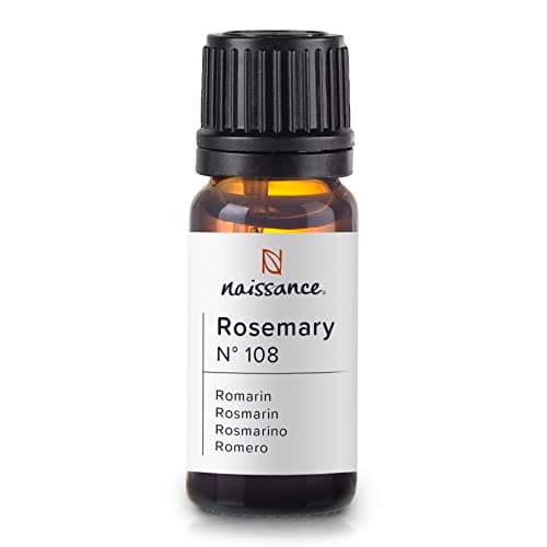 Image of Naissance Rosemary Essential Oil (No. 108) - 10ml - Pure, Natural, Cruelty Free, Vegan, Steam Distilled and Undiluted - Use in Aromatherapy, Massage Blends, Humidifiers & Diffusers