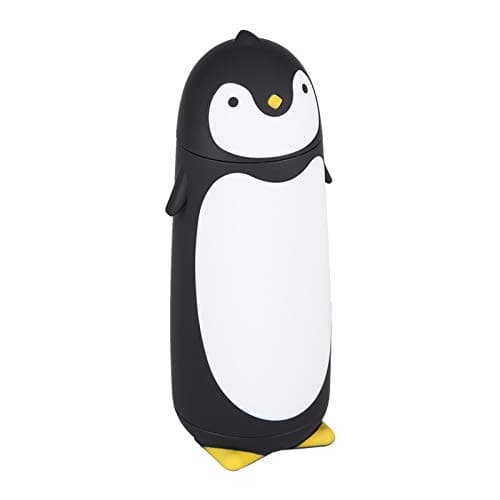 Image of Penguin Flask, 300ML Stainless Steel Portable Cute Penguin Glass Water Bottle Penguin Mug, Double Layer Mug Travel Cup Kid Penguin Flask (Black)