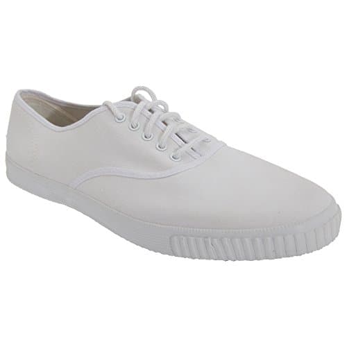 Image of Dek Junior Lace 4 Eyelet Classic School Plimsolls - White Canvas, Mens UK 7 / EU 41