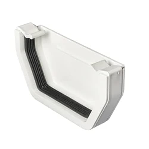Image of Gutter External Stop End Cap Half Round Fits 112mm Round and Square (Square Stop End External White - EX013)