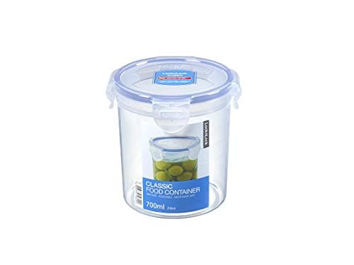 Image of Lock & Lock HPL932D Round Storage Container - Clear/Blue, 700ml