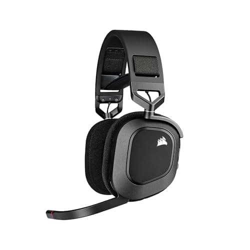 Image of CORSAIR HS80 RGB WIRELESS Multiplatform Gaming Headset – Dolby Atmos – Omni-Directional Microphone – iCUE Compatible – PC, Mac, PS5, PS4 – Carbon