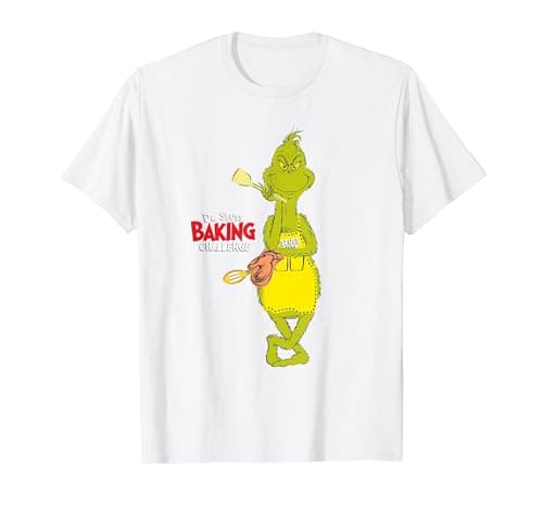 Image of Dr. Seuss Baking Challenge The Grinch T-Shirt, Men, White, 3X-Large