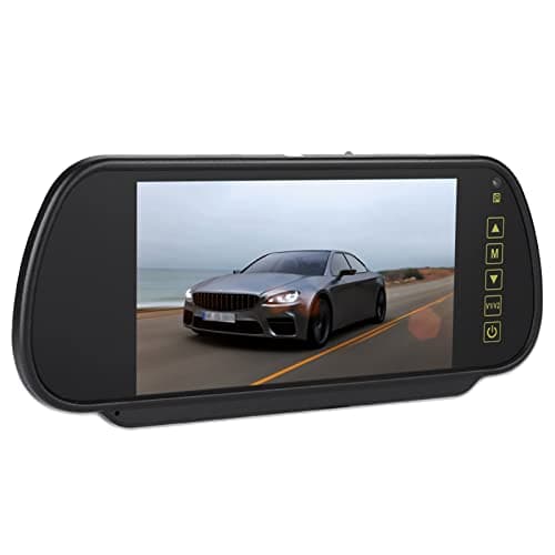 Image of Socobeta 7" LCD Rear View Mirror Monitor with Backup Camera Monitor for Car, Wide Voltage Setting, AV1/AV2 Video Interface for All Types of Vehicles