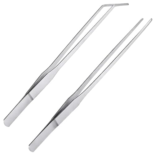 Image of 2 Pcs Stainless Steel Long Tweezers/Tong, 27cm / 10.6 inch Craft Tweezers Reptile Feeding Tongs for Fish Tank Plants Aquascape-Tools, Garden Work, Cooking, Laboratory Use, Industrial Work