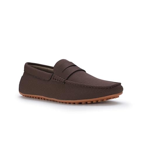 Image of Ferro Aldo Men's Loafer Collection | Classic Slip-on Penny Loafers & Driving Moccasins for Casual & Dress, 4. Dark Mocha [Driver Shoes], 8 UK