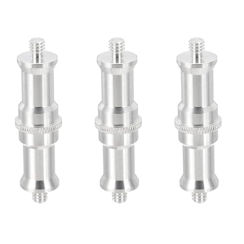 Image of PATIKIL Camera Spigot Screws Converter 1/4" to 1/4" Male to Male, 3 Pack Tripod Screws Adapter Spigot Stud for Light Stand Hot Shoe Cold Shoe Adapter Ball Head Flash, Silver