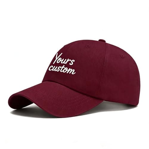 Image of mememom Personalised Baseball Caps with Name Text Logo, Baseball Caps for Mens with Adjustable Buckle,Personalised Caps for Adults,Custom Embroidery Hats for Golf Running Sports Outdoor