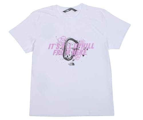 Image of The North Face Girl's Graphic Relaxed S/S T-Shirt, TNF White, 10 Years