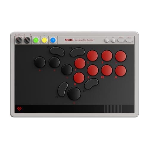 Image of 8Bitdo All-Button Arcade Controller for Switch, Switch 2 & Windows – Bluetooth, 2.4G, Wired Connectivity, Low-profile Mechanical Switches, 4 Programmable Buttons, Hot-swappable PCB