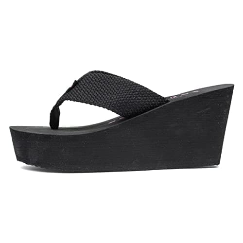 Image of Rocket Dog Womens/Ladies Diver Webbing Slip On Wedge Sandals (5 UK) (Black)