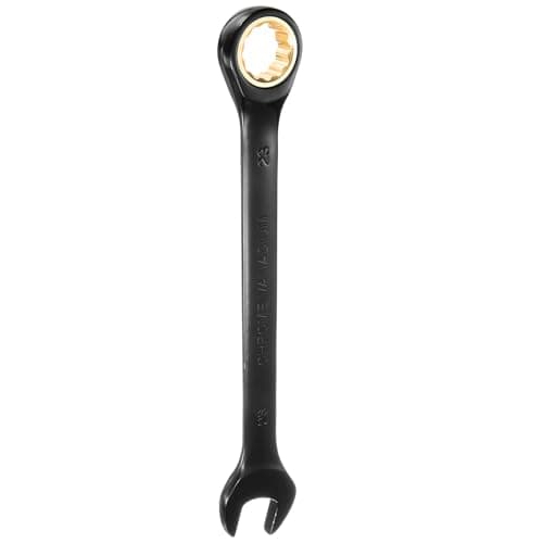 Image of sourcing map Ratcheting Spanner 23mm Metric Open End Wrench 72-Teeth CR-V Steel 12 Point Nickel Plated Combination Ratchet Wrench for Fasteners Nut Bolt