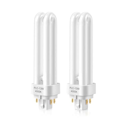 Image of GlintBay 13W GX24Q-1 CFL Bulb, G24q 1 Compact Fluorescent Lamp, 4000k Natural White Gx24q-1,2U Shade 4 pin Energy Saving Bulb, AC220-240V