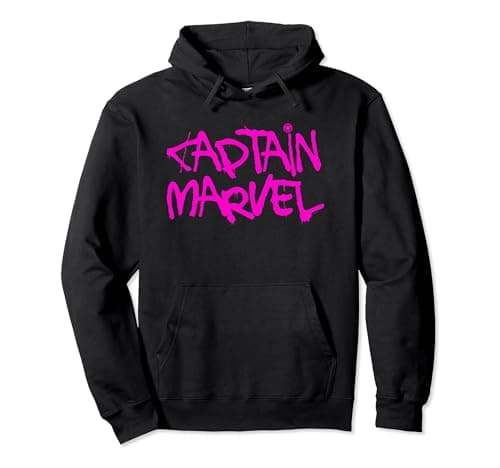Image of Captain Marvel Spray Text Pullover Hoodie