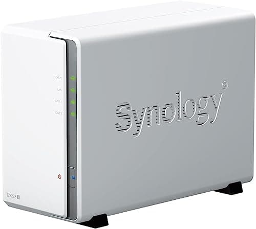 Image of Synology DS223J 12TB 2 bay Desktop NAS Solution installed with 2 x 6TB HAT3300 Drives