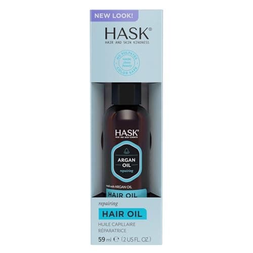 Image of HASK Argan Repairing Hair Oil for shine and frizz control for all hair types, color safe, gluten free, sulfate free, paraben free - 1 100ml Bottle