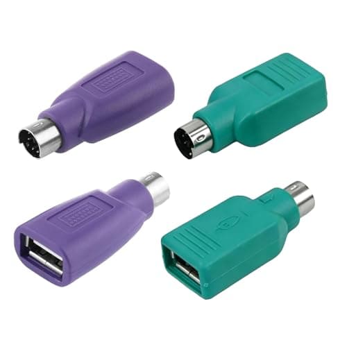 Image of Yiranfuyao 4Pcs PS2 to USB Adapters, Keyboard and Mouse Adapter PS/2 to USB Adapter for Computers and Laptops, Plug and Play