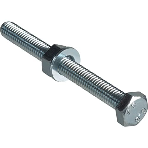 Image of ForgePack High Tensile Set Screws w/Nuts & Washers | M6 x 60mm | Zinc Plated | Pack 4