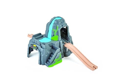 Image of Hape Wooden Train Track Mountain Tunnel Toy - Kids 3+ Years - Electric Educational Game with Sound and Light - Compatible with Traditional Branded Circuits