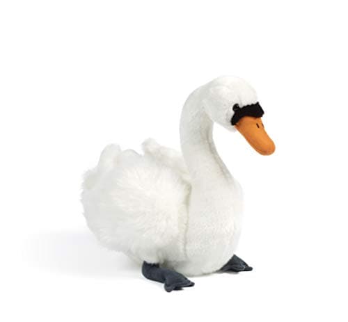 Image of Living Nature Large Swan, Realistic Soft Cuddly Swan Toy, Naturli Eco-Friendly Plush, 24.5cm,White