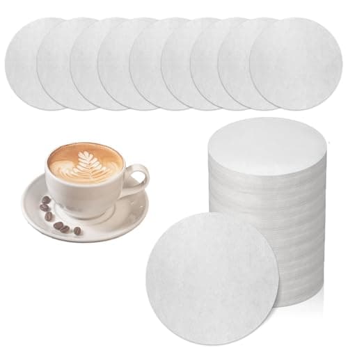 Image of 600 PCS Unbleached Coffee Filters Papers, 64mm/2.5" Natural Replacement Round Coffee Filters Papers Filters, 6.4 cm Coffee Filter Compatible with Aerobie Aeropress Coffees and Espresso Makers（White）