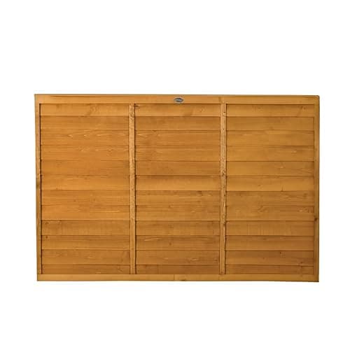 Image of 6ft x 4ft Timber Overlap Fence Panel, Autumn Gold Garden Boundary Board, Dip Treated Privacy Screening, Heavy Duty 1.83m x 1.22m