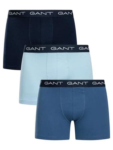 Image of GANT Mens Boxer Briefs 3 Pack (UK, Alpha, XL, Regular, Regular, Vintage Blue)