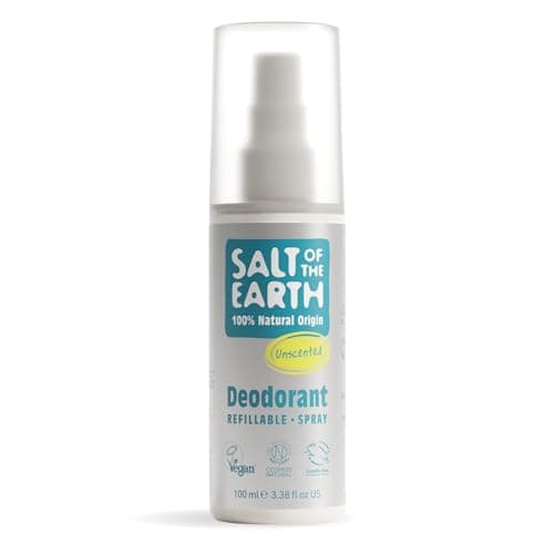 Image of Salt of the Earth – Refillable Natural Deodorant Spray – 100% Natural Origin Ingredients - Vegan, Long Lasting Protection – Suitable For Women, Men & Kids - 100ml (Unscented)