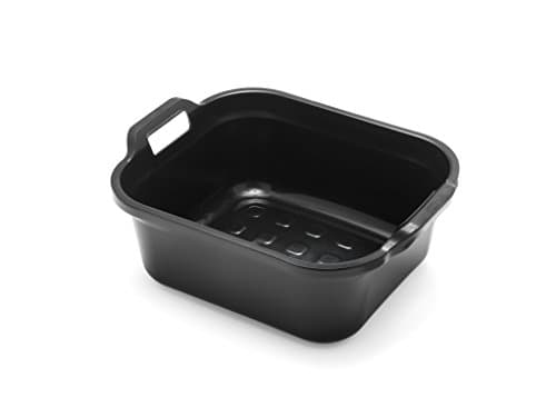 Image of Addis 517936 Large Rectangular 10 Litre Washing Up Bowl with Handles, Black, 39 x 32 x 14 cm