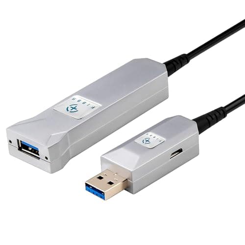 Image of FIBBR USB A to A Active Extension Cable 20M, 5Gbps USB 3.2 Gen 1 Fiber Optic Cable with USB 2.0 Charging Interface, Ultra Long Transmission Suitable for Printers, Scanners, Machine Vision Systems