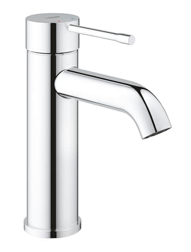 Image of GROHE Essence Smooth Body Basin Mixer Tap (S-Size 208mm, Metal Lever, 28 mm Ceramic Cartridge, Water Saving, 3/8 Inch Tails), Chrome, 23590001