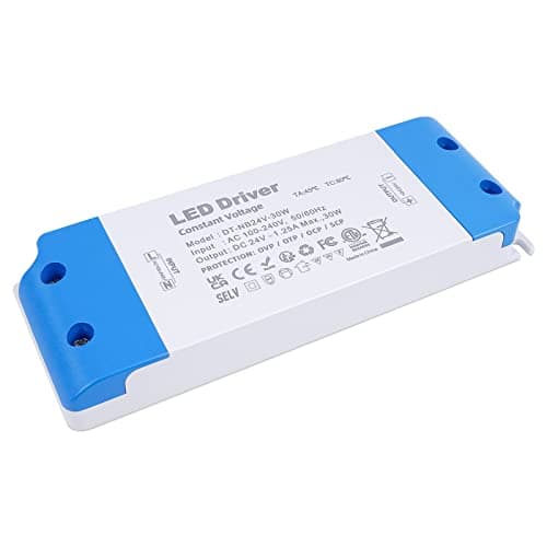 Image of VARICART LED Transformer 30W, ultra slim 24V LED Driver 240V AC to 24V DC 1.25A, Low Voltage Power Supply Constant Voltage for Strip Lights, Display and G4,MR11,MR16 Light Bulbs